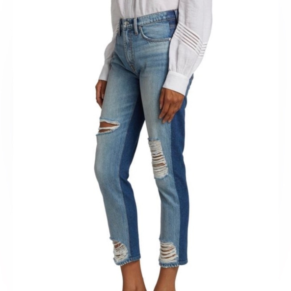 7 FOR ALL MANKIND 
Distressed Two-Tone Jeans size 28